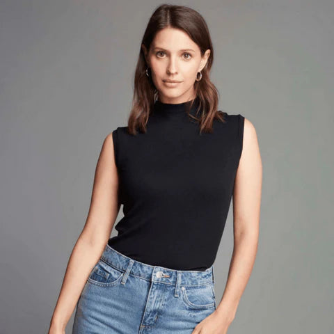 How to Style: The Sleeveless Mock Neck