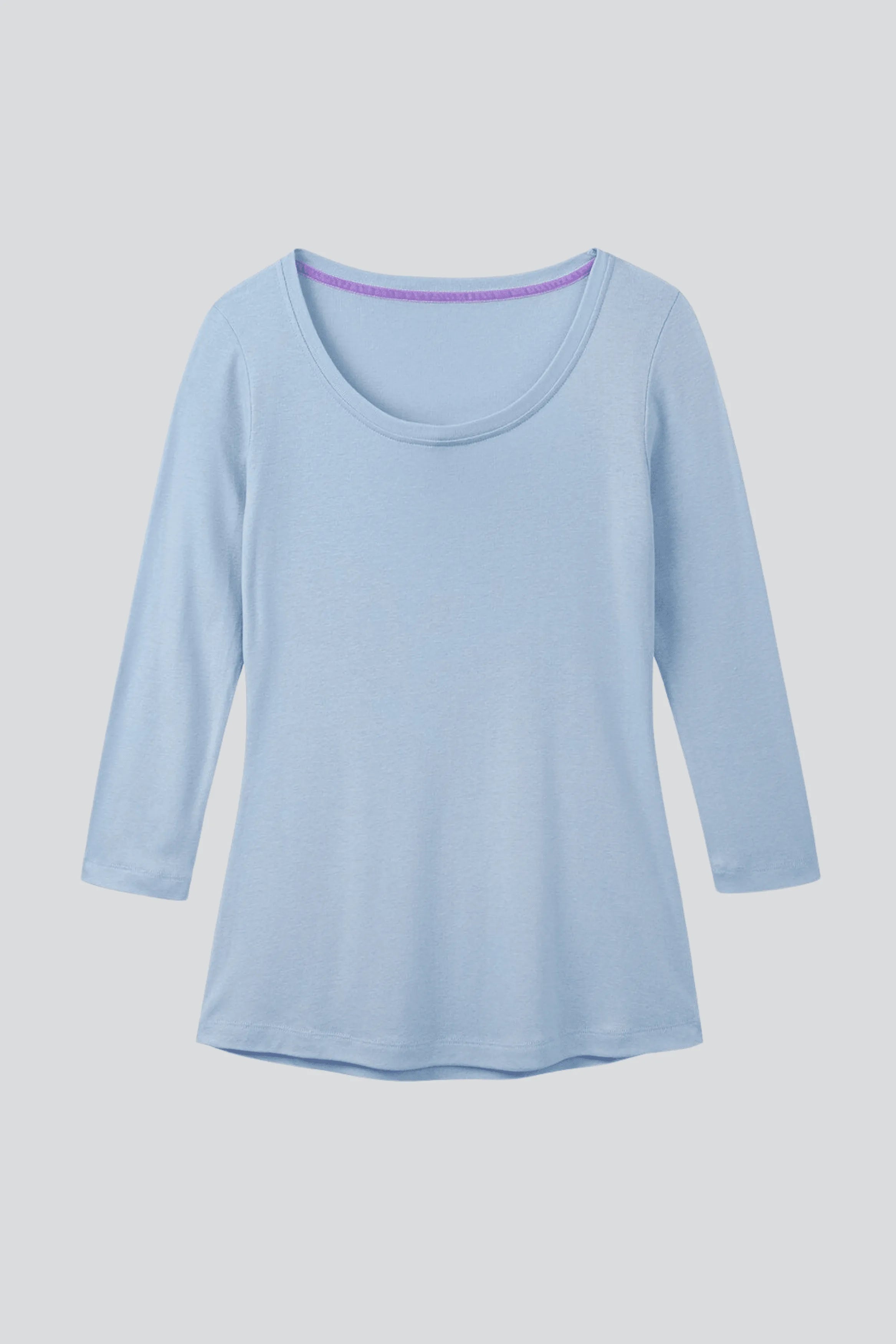 3/4 Sleeve Scoop Neck Cotton Modal Blend T-Shirt Women's 3/4 Sleeve T-shirt Lavender Hill