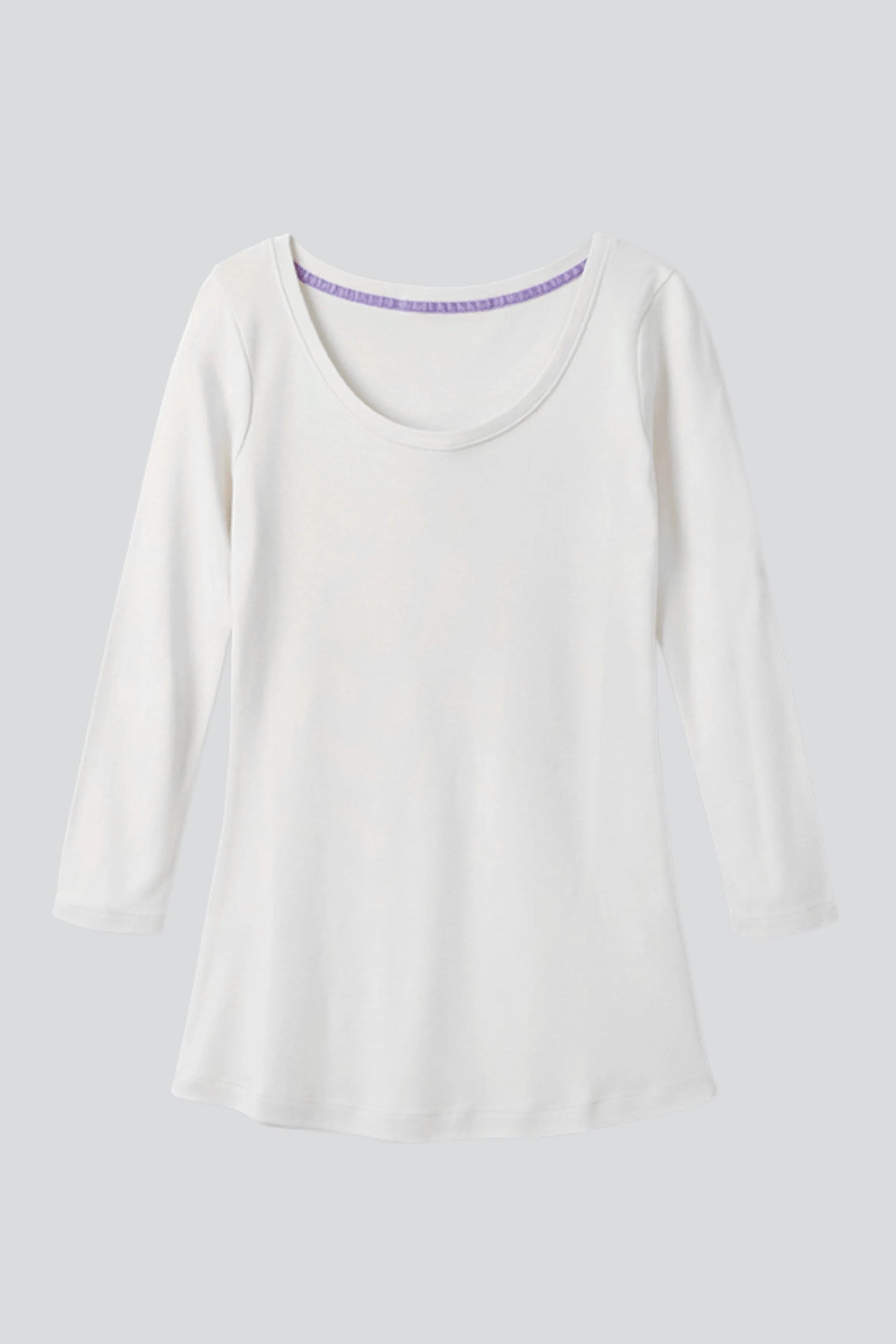 3/4 Sleeve Scoop Neck Cotton Modal Blend T-Shirt Women's 3/4 Sleeve T-shirt Lavender Hill