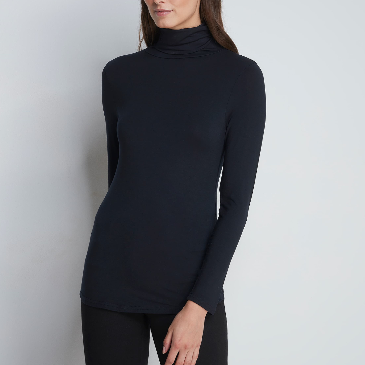 Black roll neck top