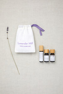 Lavender essential oil self care gift set from British brand Lavender Hill