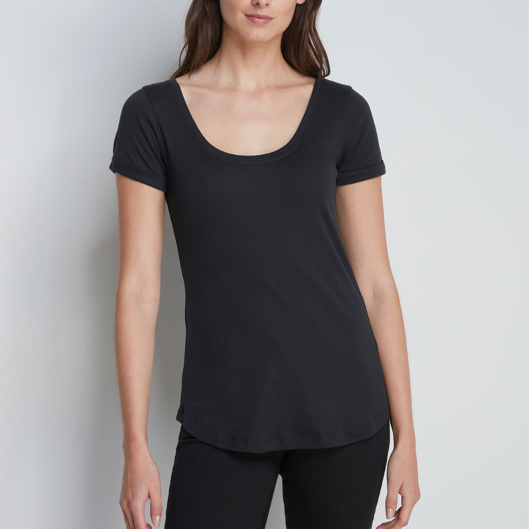 Reversible scoop neck t-shirt