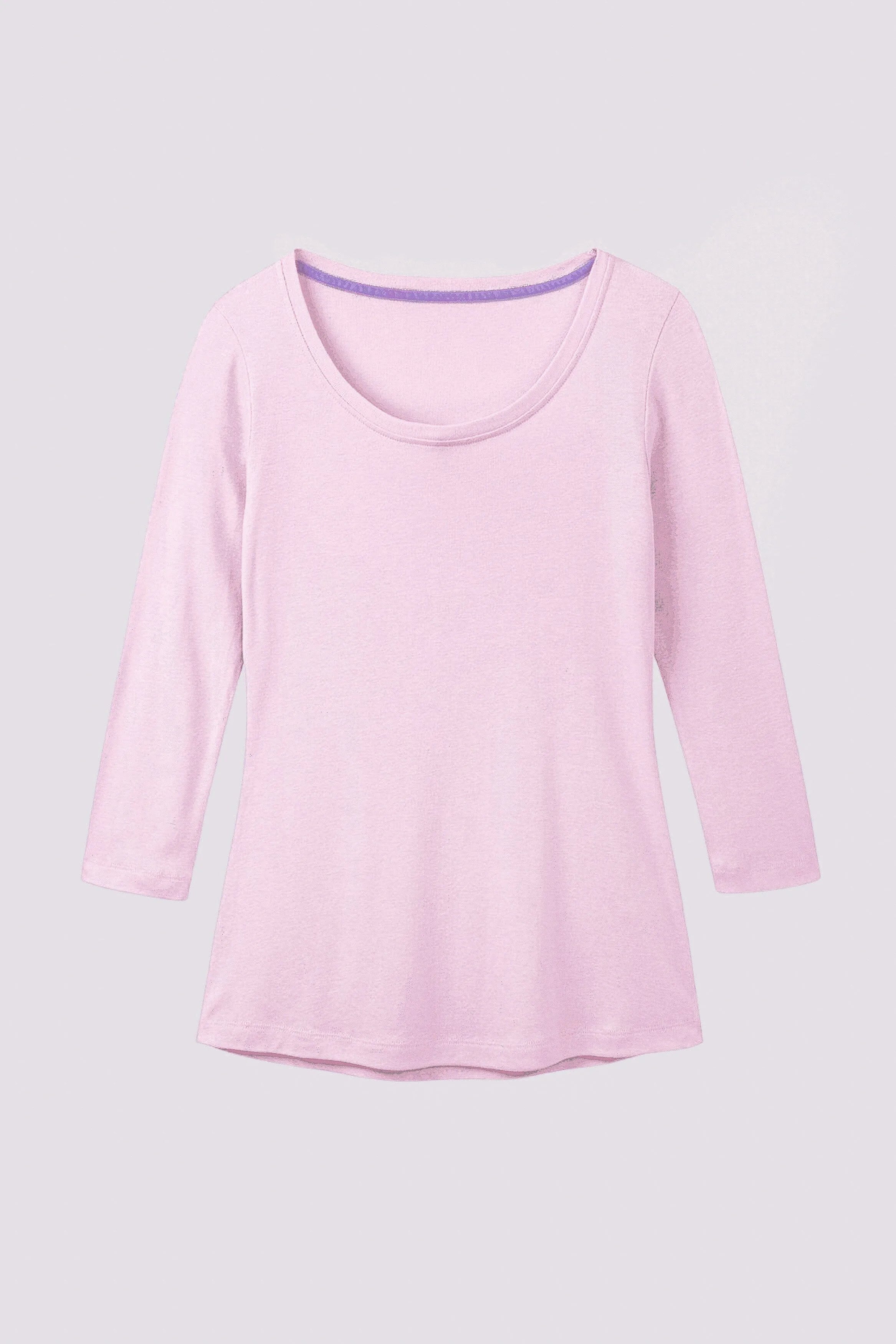 3/4 Sleeve Scoop Neck Cotton Modal Blend T-Shirt Women's 3/4 Sleeve T-shirt Lavender Hill