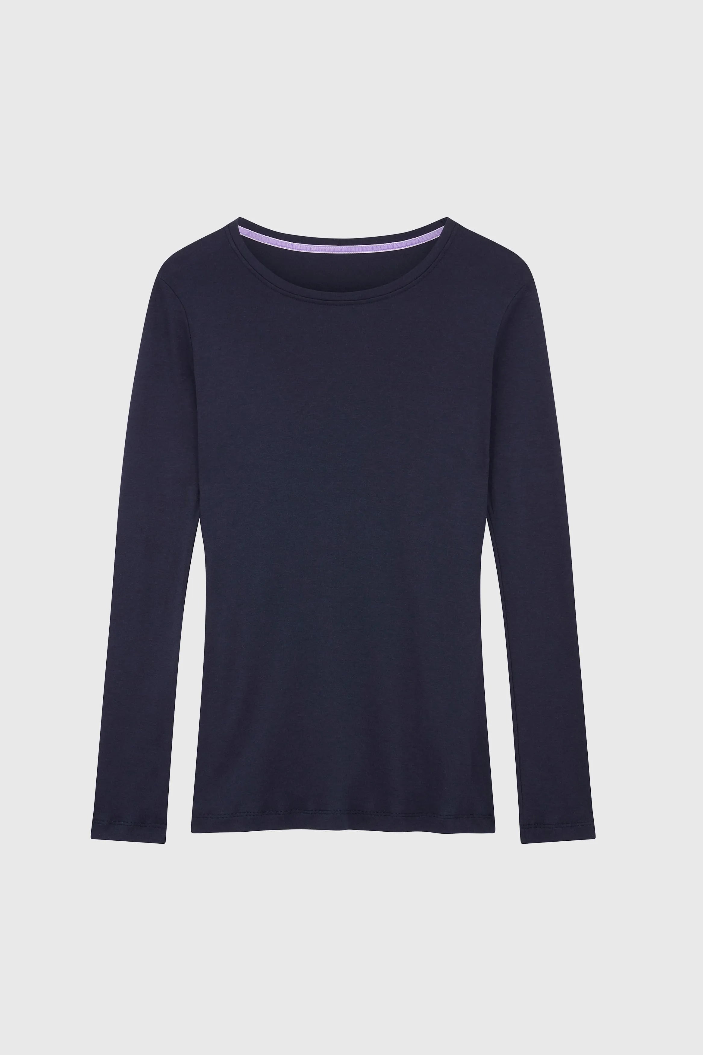 High Quality Long Sleeve Crew Neck T-Shirt - Comfortable Crew Neck T-Shirt - Soft Long Sleeve T-Shirt - Flattering Navy Long Sleeve Crew Neck T-Shirt