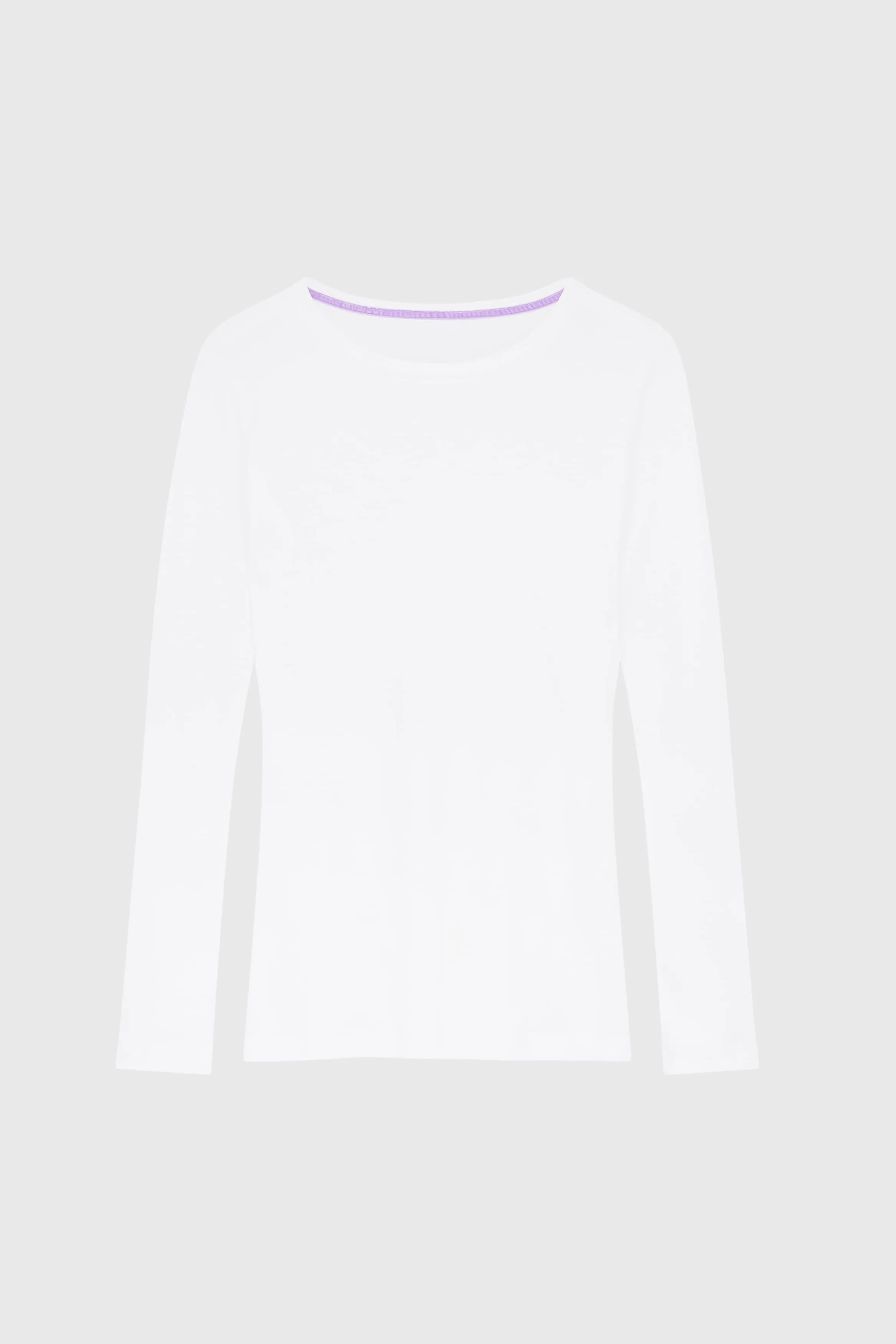Quality Women's White Long Sleeve Crew Neck Cotton Modal Blend t-shirt in White by Lavender Hill Clothing