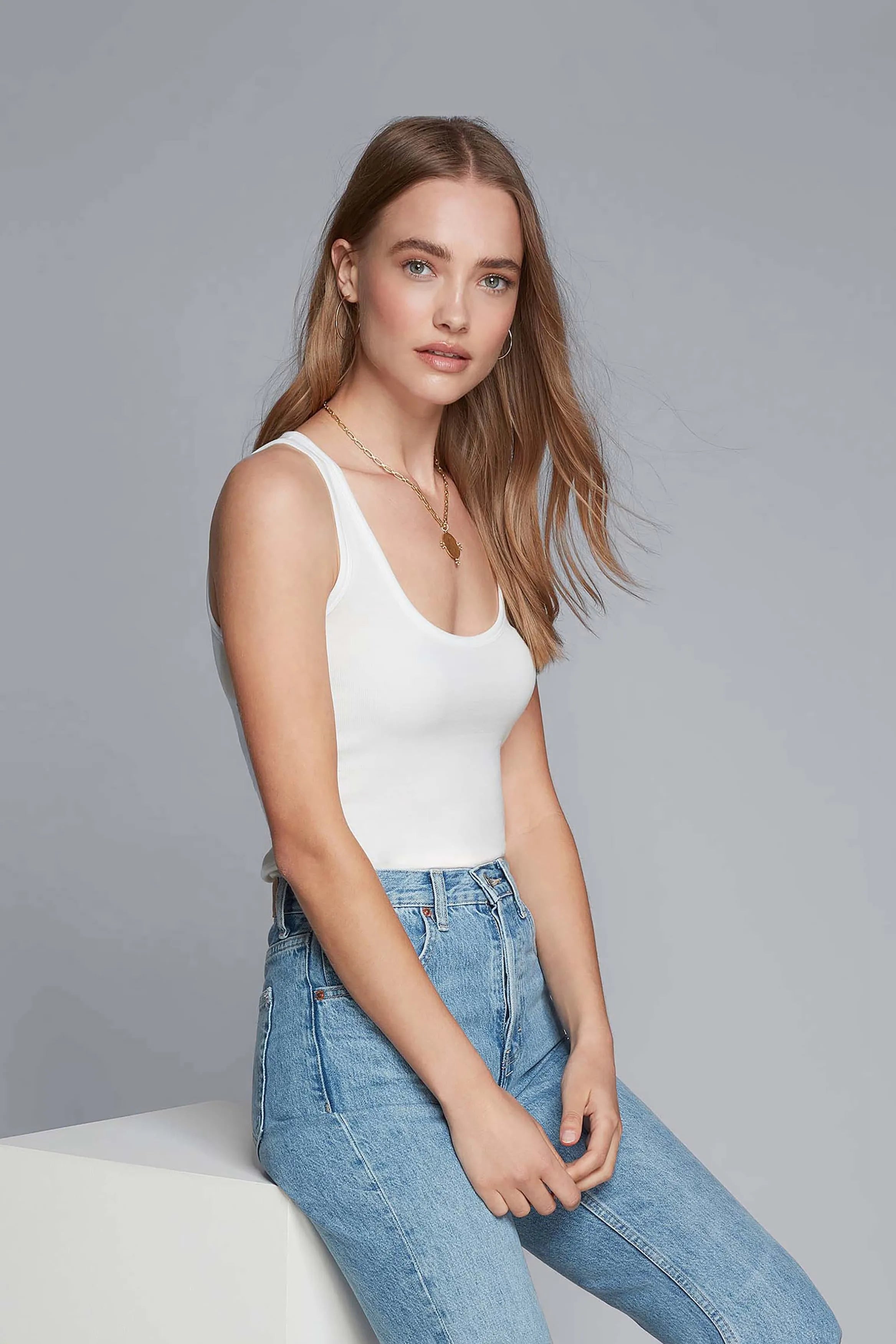 Ribbed Scoop Neck Tank Women's Sleeveless Top Lavender Hill Clothing