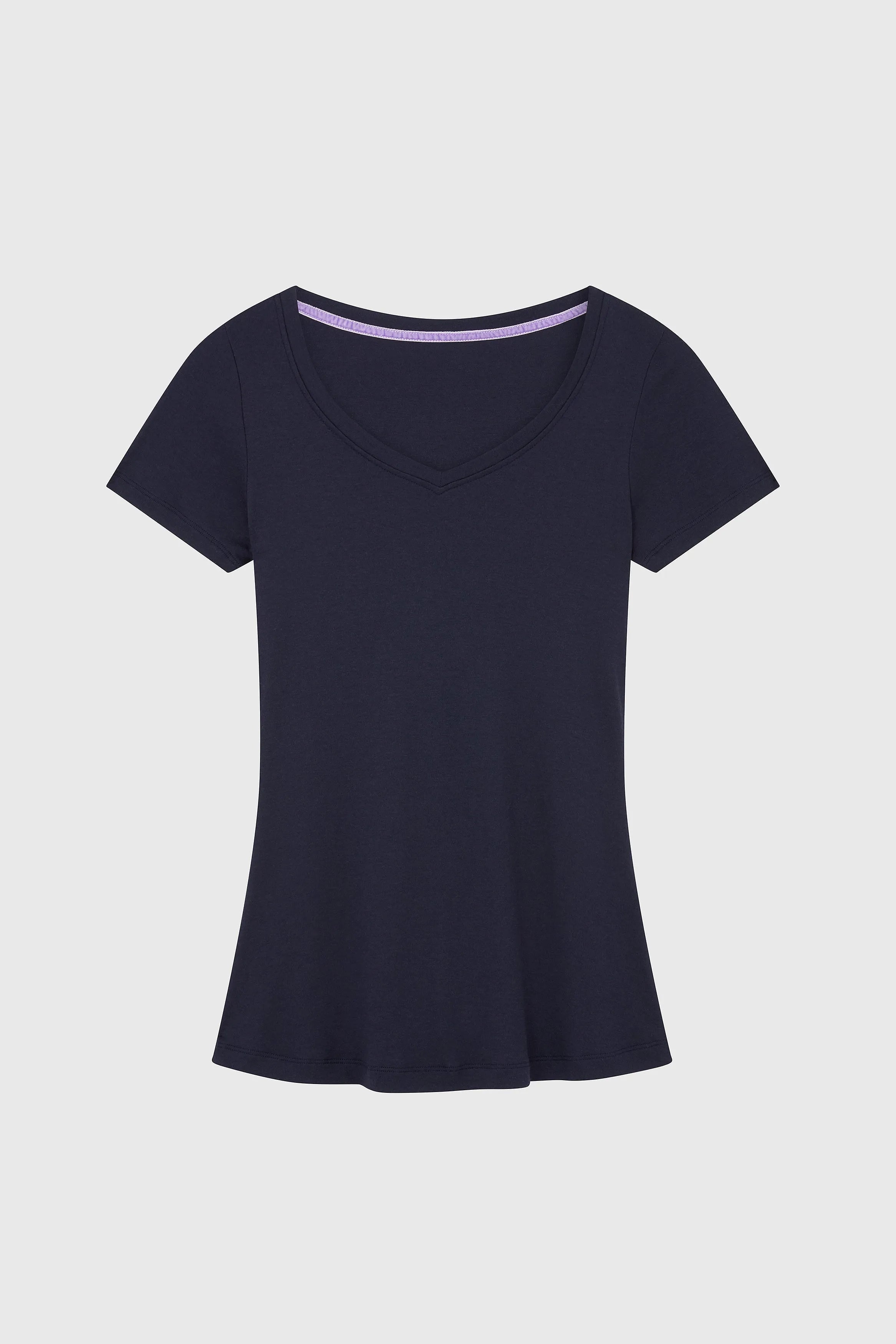 V Neck Cotton Modal Blend T-shirt Women's Short Sleeve T-shirt Lavender Hill Clothing