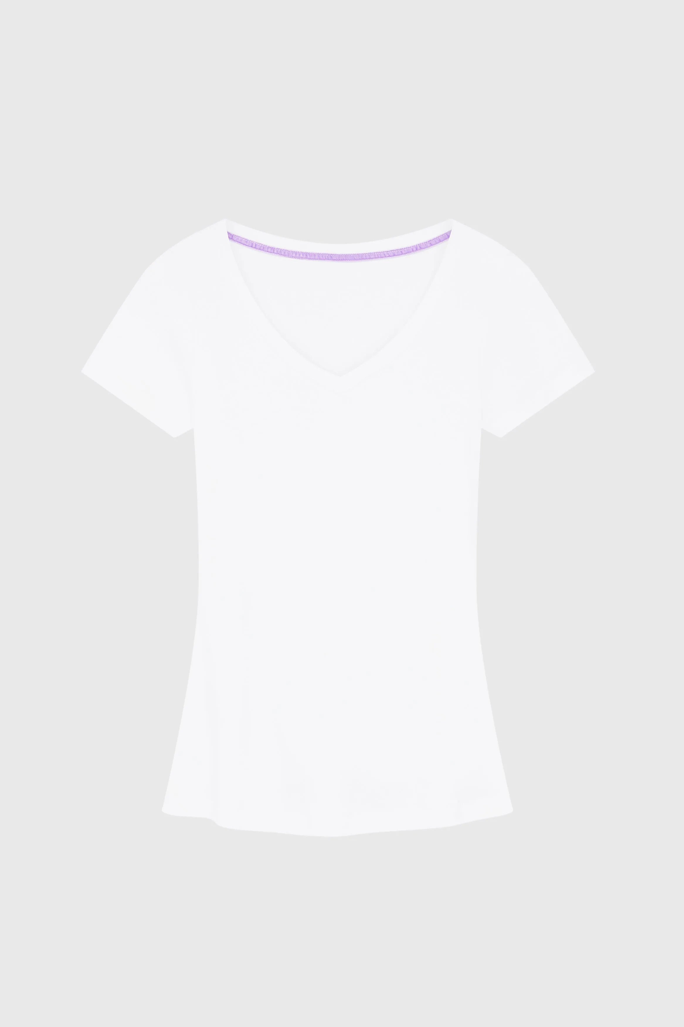 V Neck Cotton Modal Blend T-shirt Women's Short Sleeve T-shirt Lavender Hill Clothing