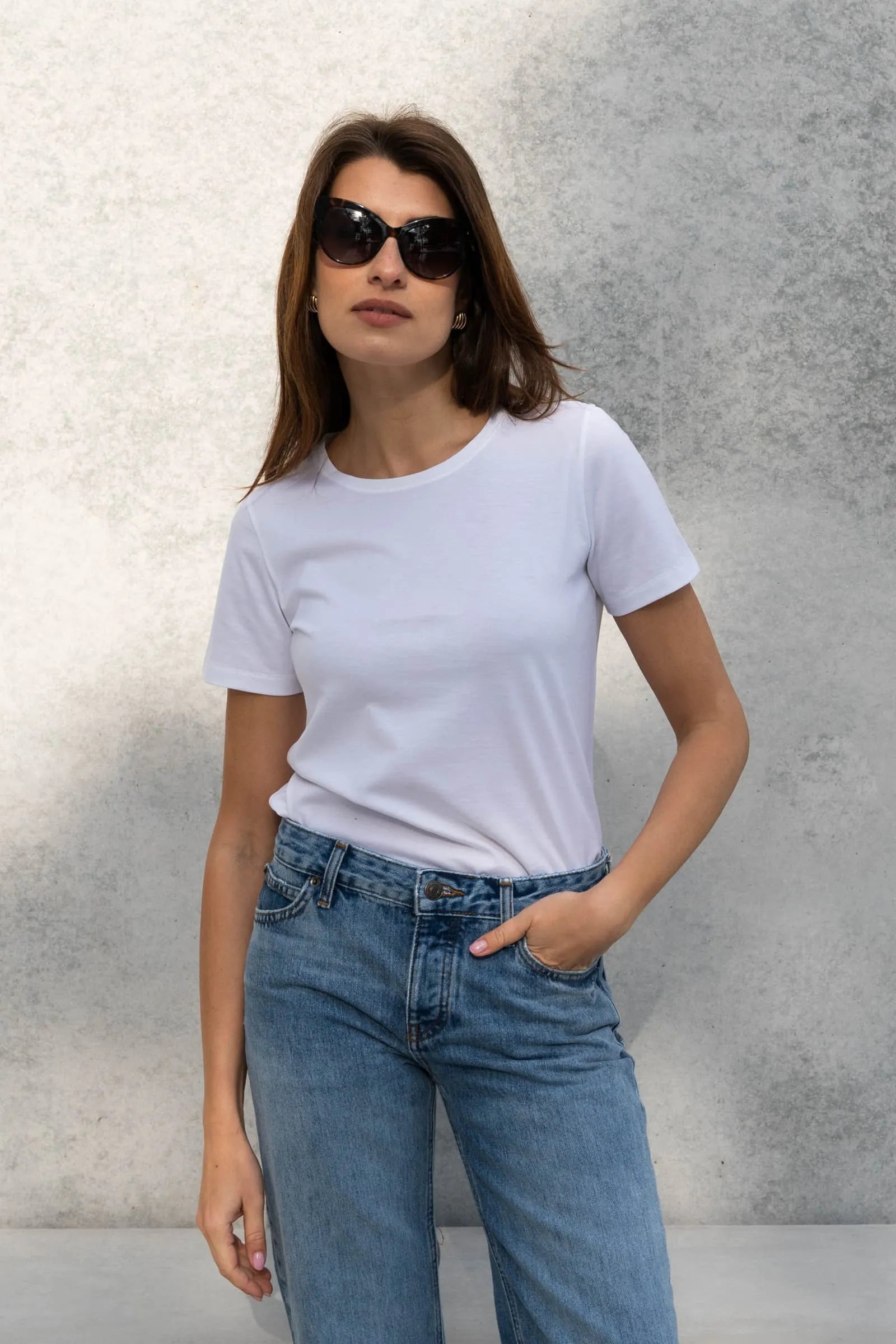 Non-see-through white t-shirt made from Supima cotton