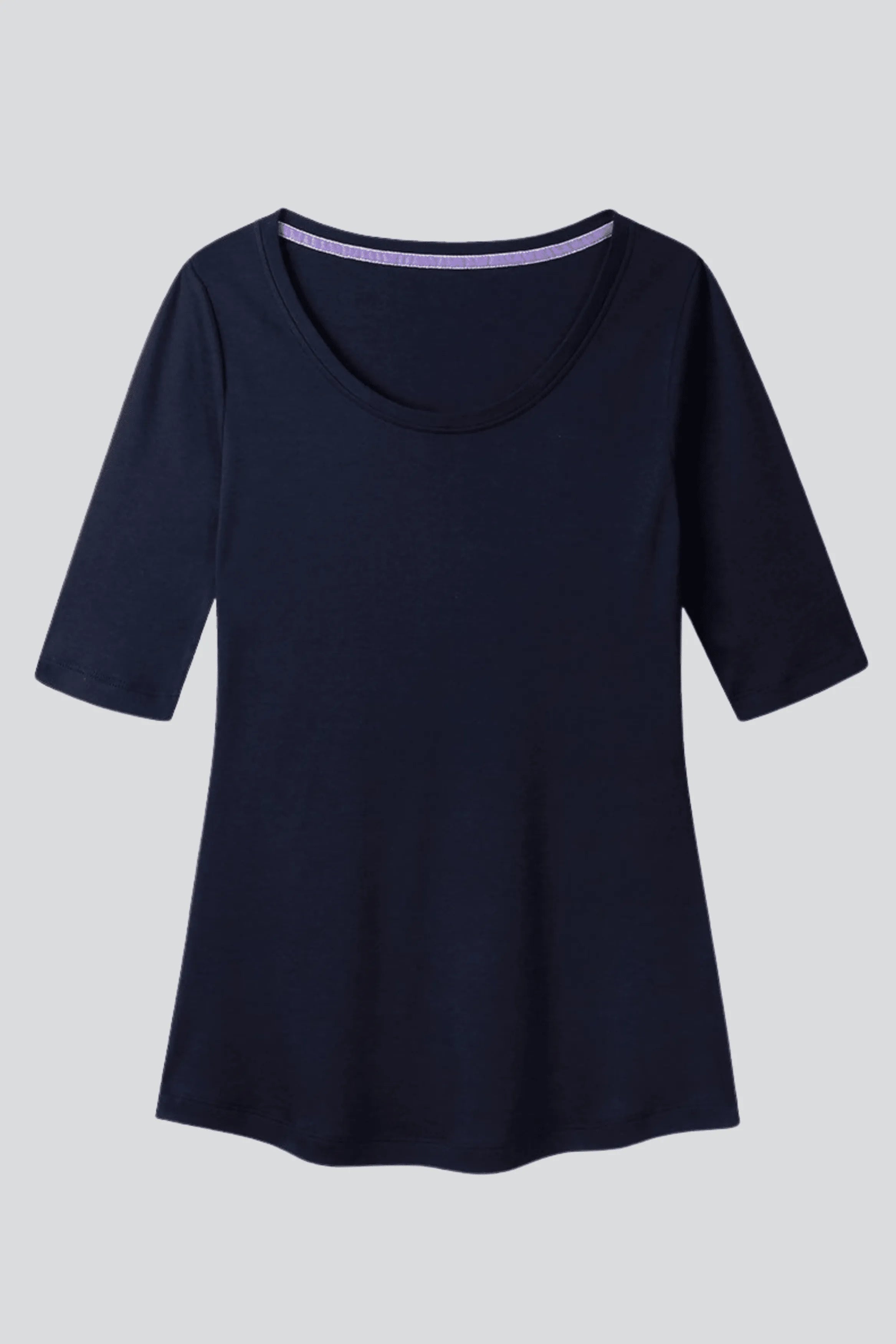 Half Sleeve Scoop Neck Cotton Modal Blend T-Shirt Women's Half Sleeve T-shirt Lavender Hill