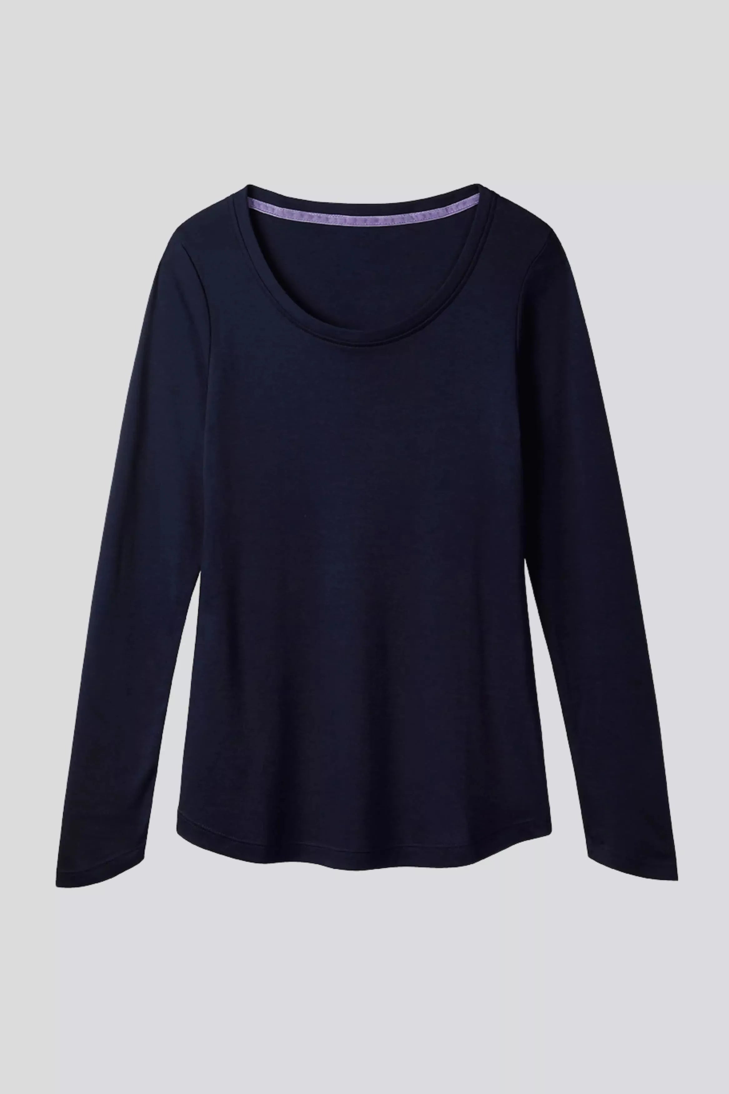Long Sleeve Scoop Neck Cotton Modal Blend T-shirt Women's Long Sleeve T-shirt Lavender Hill