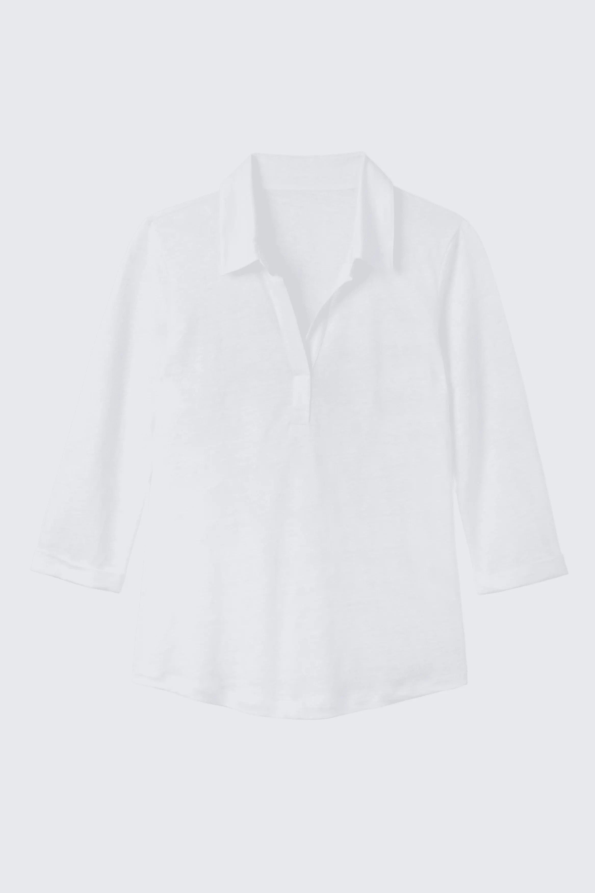 Collared Linen T-shirt Women's 3/4 Sleeve T-shirt Lavender Hill