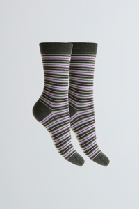 Womens Egyptian Cotton striped Socks - Soft Cotton Socks - Comfortable Egyptian Cotton Socks - Sustainable Lavender Hill Clothing