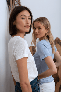 Linen T-shirt Women's Short Sleeve T-shirt Lavender Hill