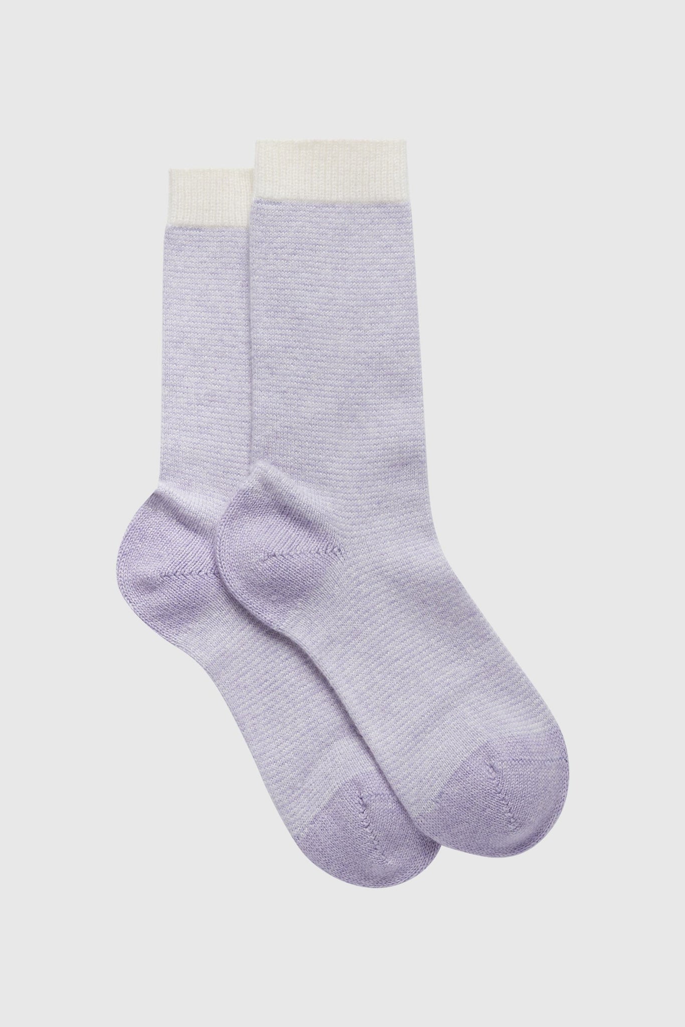 Women's Striped Cashmere Bed Socks | Lilac Striped Cashmere Socks | Quality women's Socks - Gifts for Her by Lavender Hill Clothing