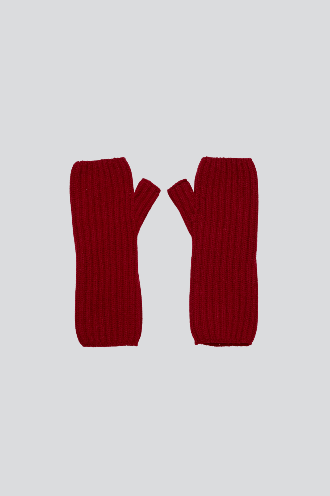 Luxury Ribbed Red Cashmere Wristwarmers by Lavender Hill Clothing