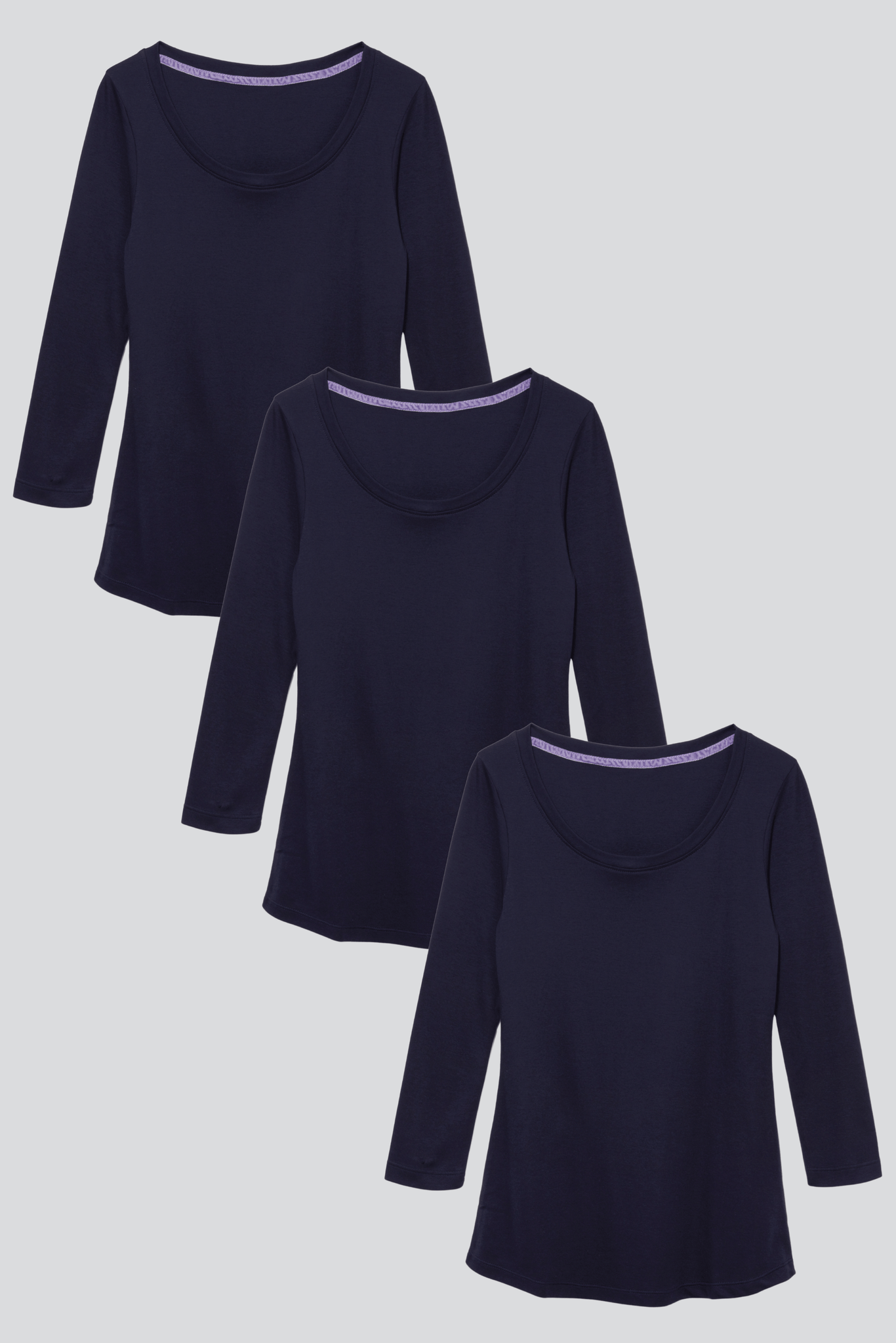 3/4 Sleeve Scoop Neck Cotton Modal Blend T-shirt Bundle 3/4 Sleeve T-shirt Lavender Hill Clothing