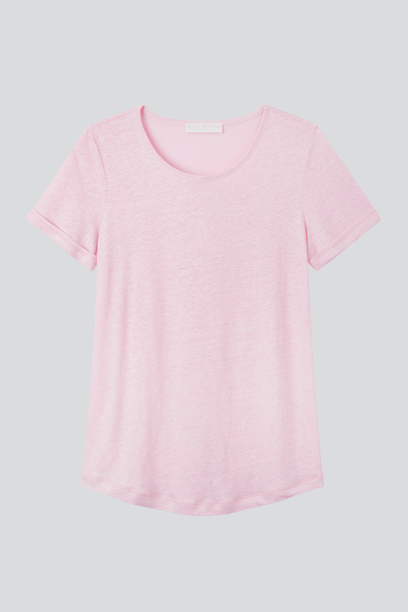Womens quality light pink Linen T-shirt by Lavender Hill Clothing