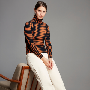 Striped Roll neck Top