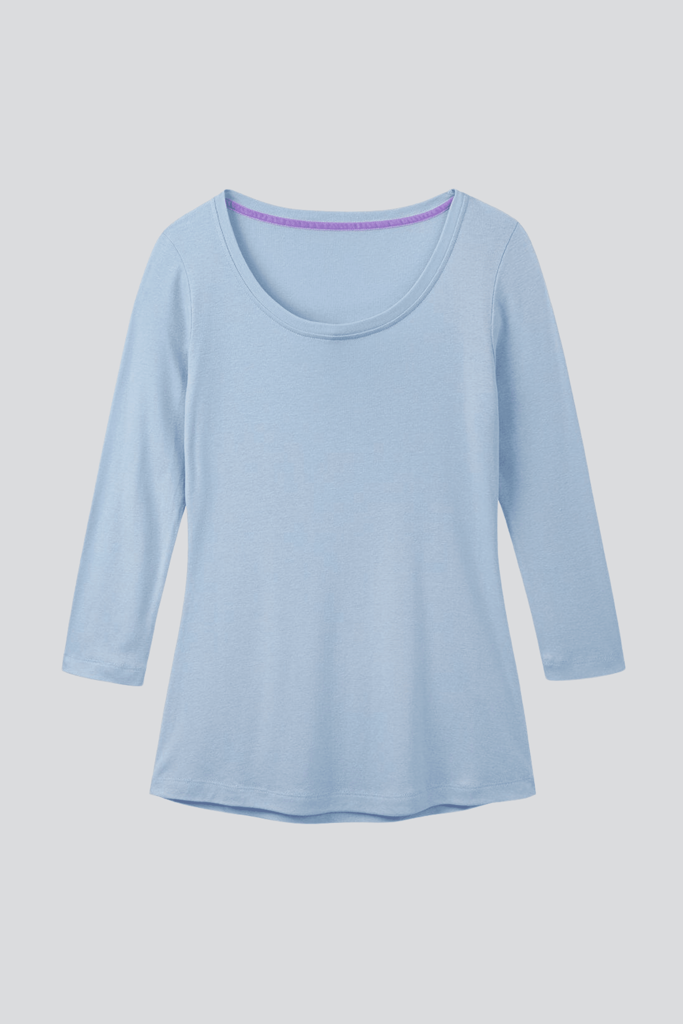 3/4 Sleeve Scoop Neck Cotton Modal Blend T-Shirt Women's 3/4 Sleeve T-shirt Lavender Hill