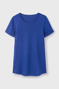 Cobalt blue womens Linen T-shirt | Quality Women's Short Sleeve Linen T-shirt by Lavender Hill