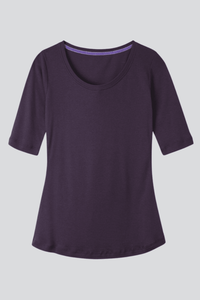 Half Sleeve Scoop Neck Cotton Modal Blend T-Shirt Women's Half Sleeve T-shirt Lavender Hill
