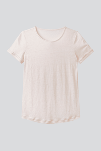 pale pink womens Linen T-shirt | Quality Women's Short Sleeve Linen T-shirt by Lavender Hill