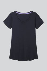 Scoop Neck Cotton Modal Blend T-shirt Women's Short Sleeve T-shirt Lavender Hill