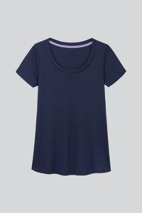 Scoop Neck Cotton Modal Blend T-shirt Women's Short Sleeve T-shirt Lavender Hill