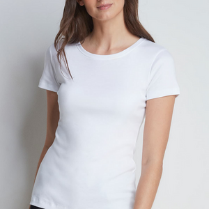 Women's Luxury White Long Sleeve Crew Neck T-Shirt 