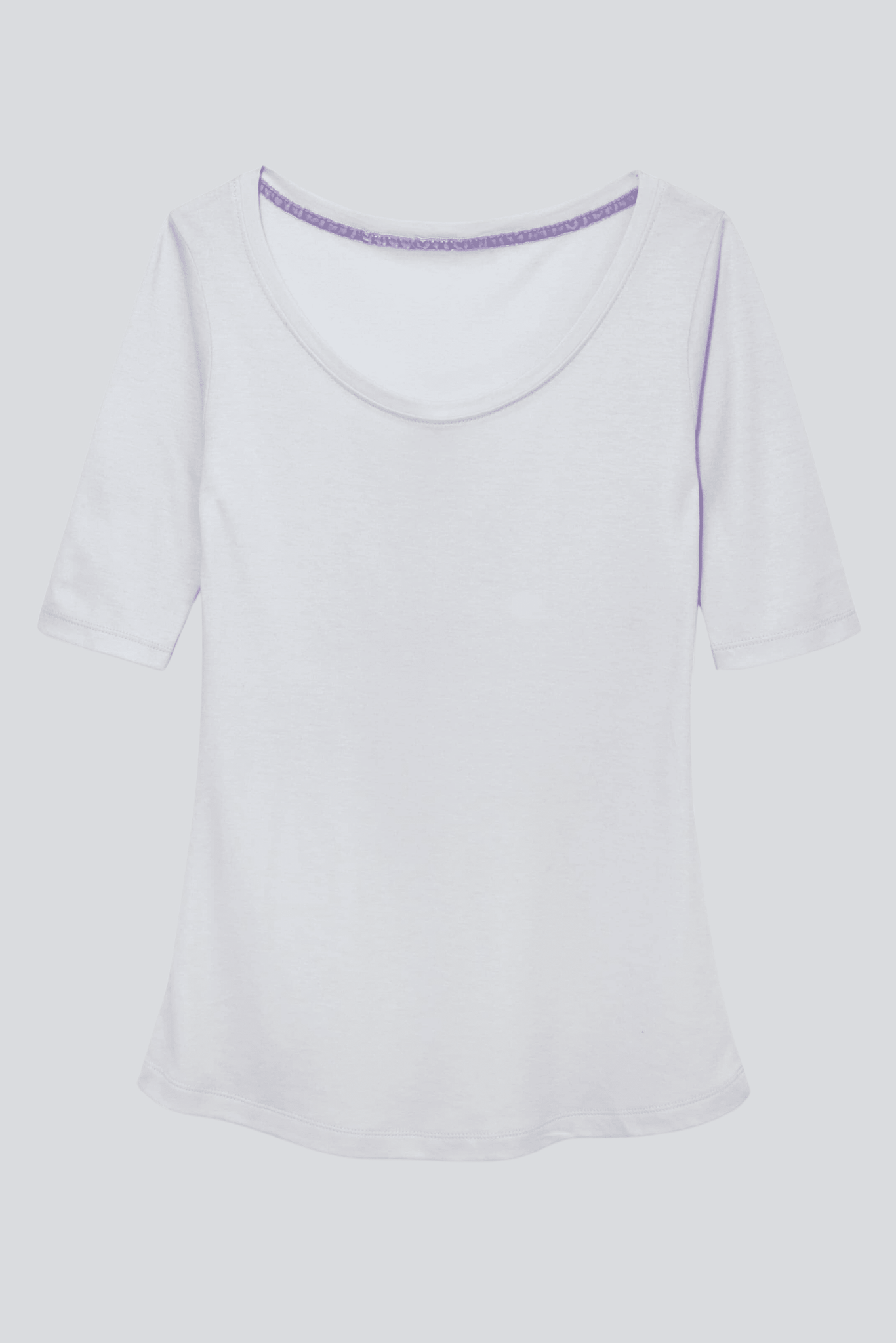 Half Sleeve Scoop Neck Cotton Modal Blend T-Shirt Women's Half Sleeve T-shirt Lavender Hill