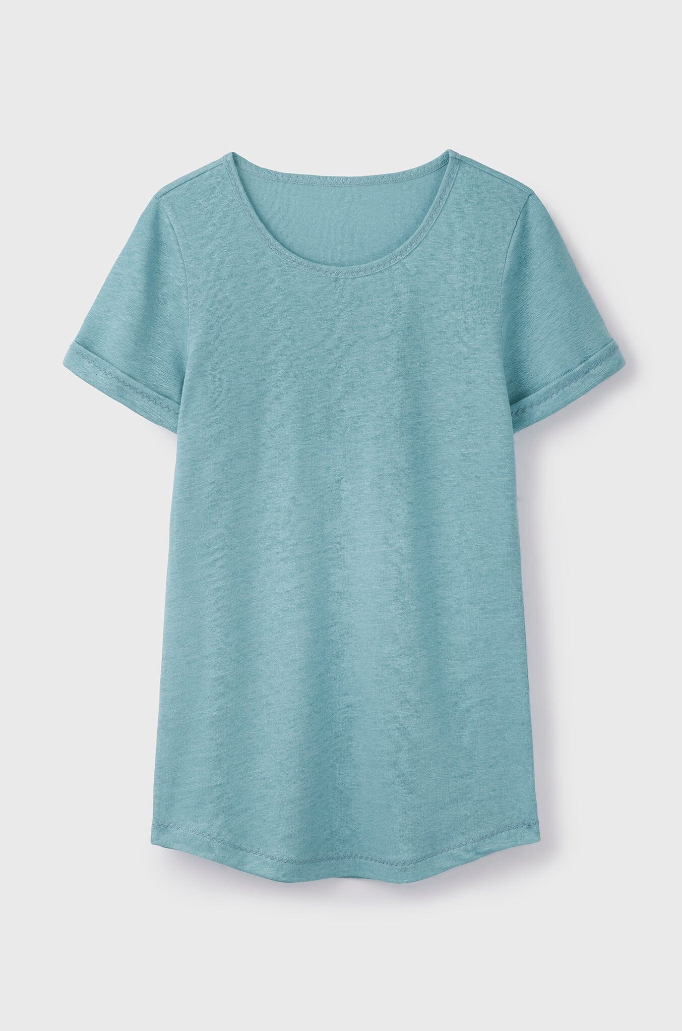 Sea blue womens Linen T-shirt | Quality Women's Short Sleeve Linen T-shirt by Lavender Hill