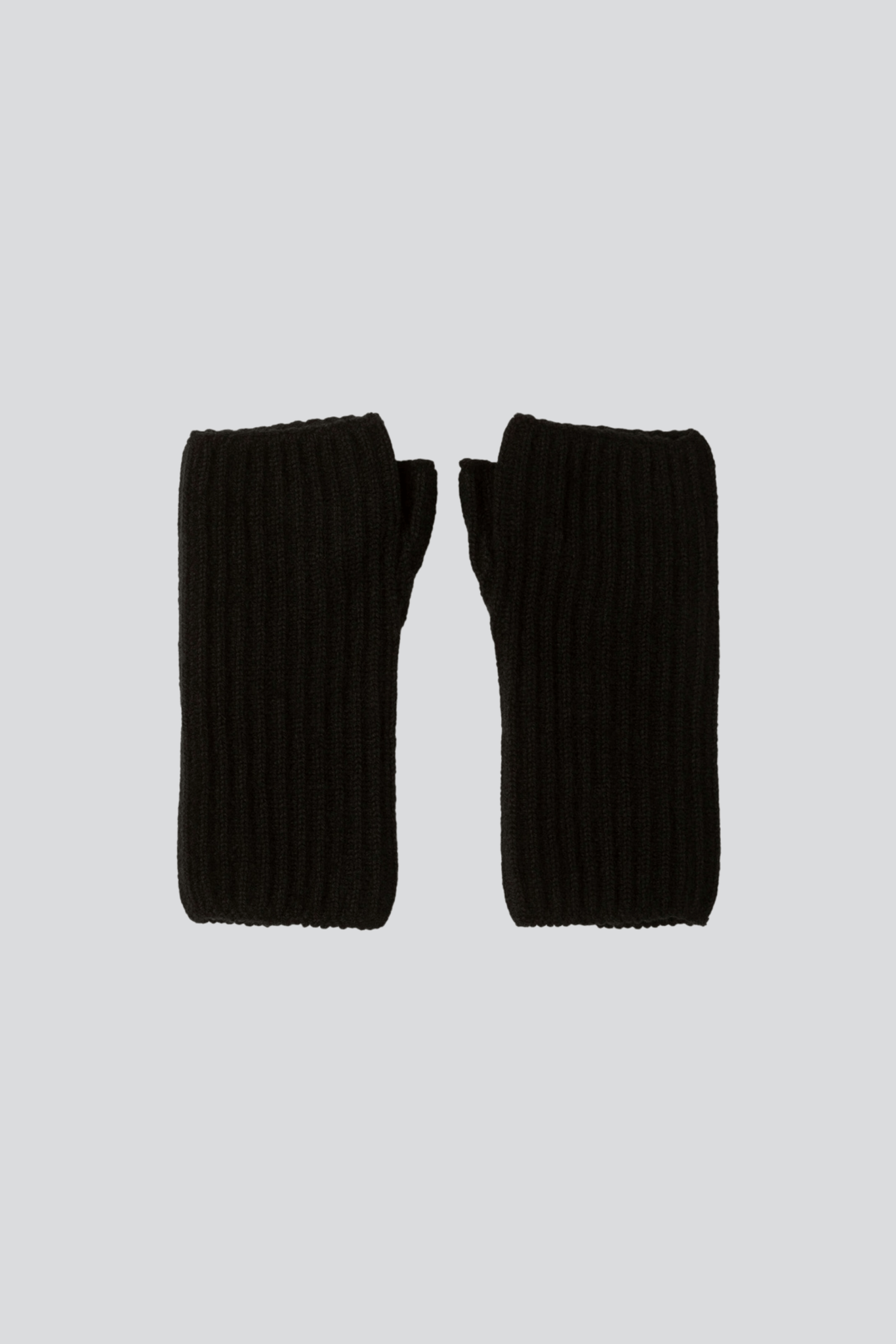 Luxury Ribbed Black Cashmere Wristwarmers by Lavender Hill Clothing