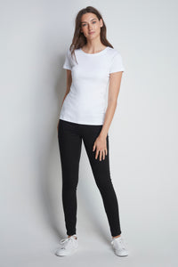Women's White Short Sleeve Crew Neck Cotton Modal Blend T-shirt - Essential Short Sleeve T-shirt - Quality T-shirt Lavender Hill Clothing