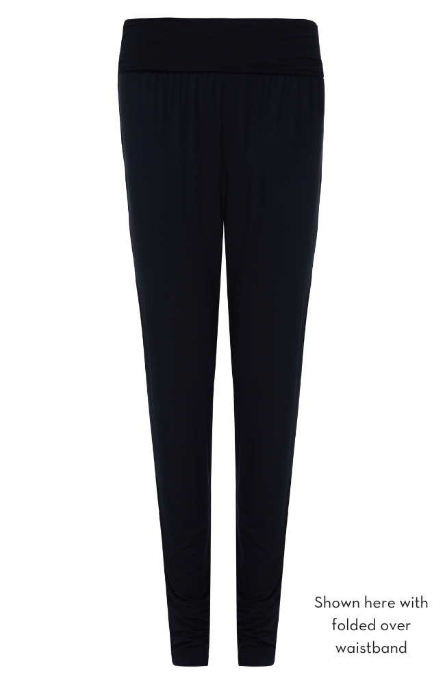 Luxury Micro Modal Black Yoga Trousers Trousers / Leggings by sustainable brand Lavender Hill Clothing