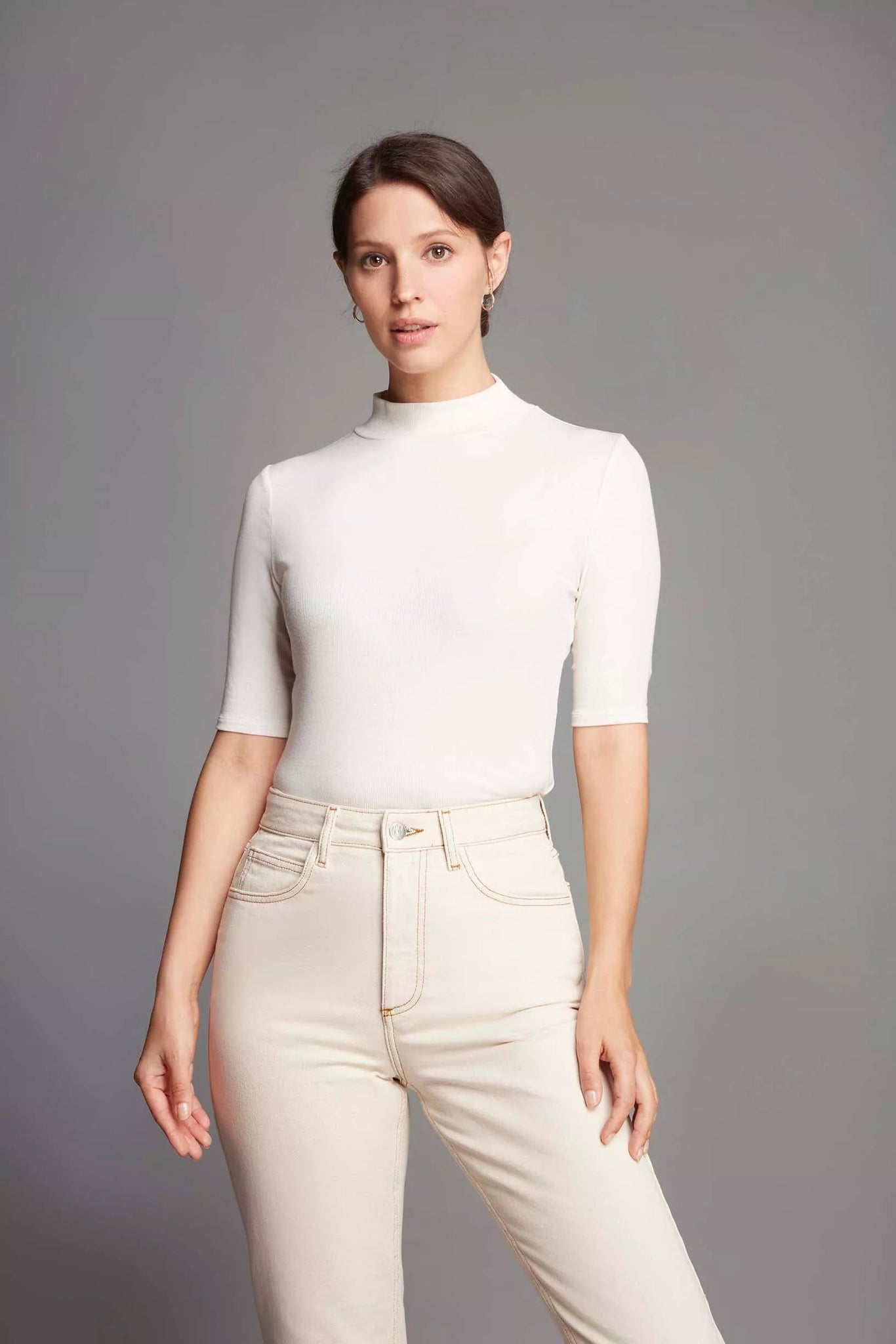 Basic mock neck top online