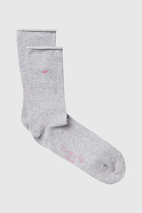 Womens grey Cotton Heart Socks by Lavender Hill Clothing