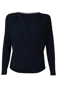 High Quality Long Sleeve Wrap Top - Women's Comfortable Wrap Top - Flattering Navy Wrap Top - Soft Long Sleeve Wrap Top - Night Out Top - Lavender Hill Clothing 