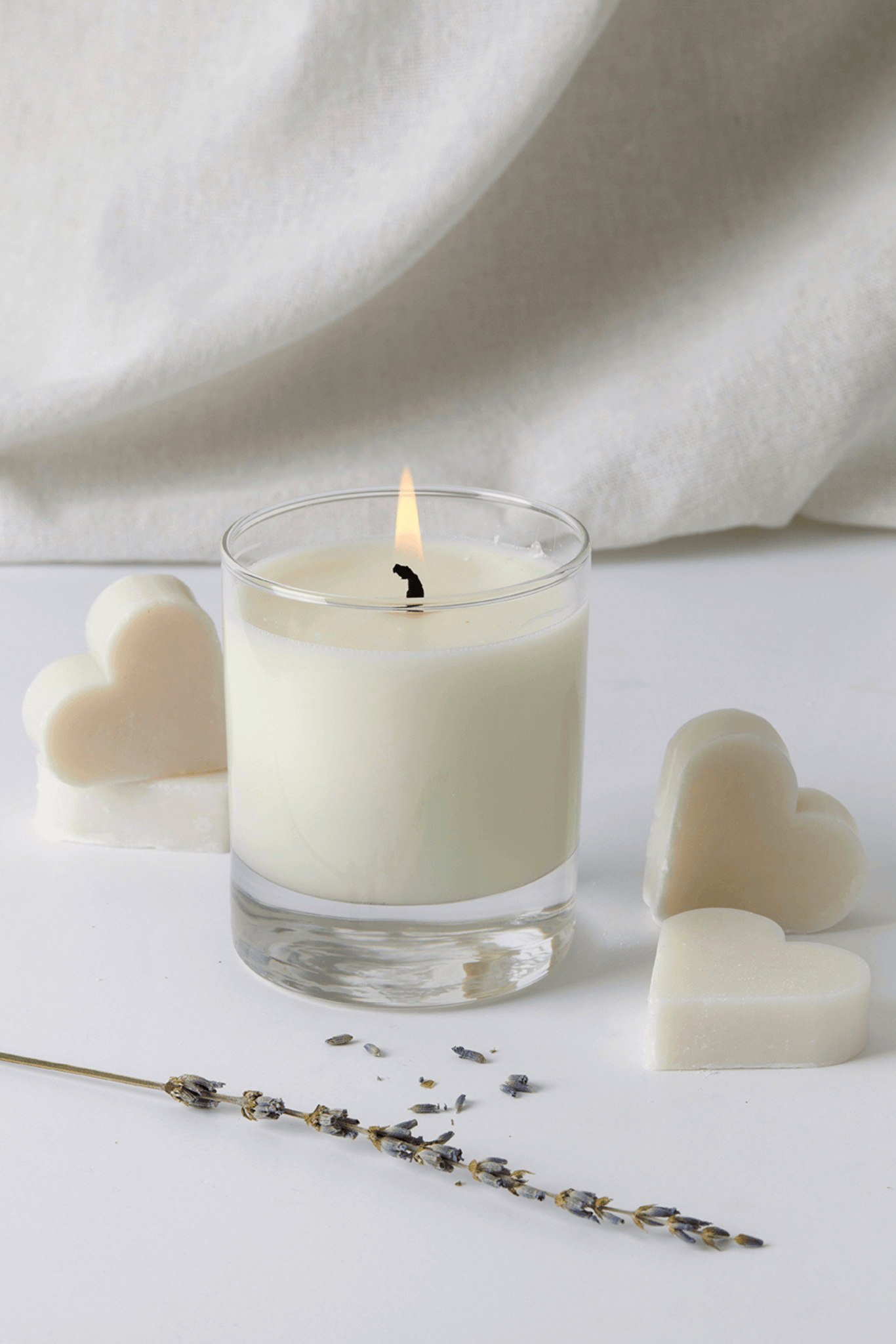 Lavender scented Candle and Heart Soap Gift Set by Lavender Hill Clothing
