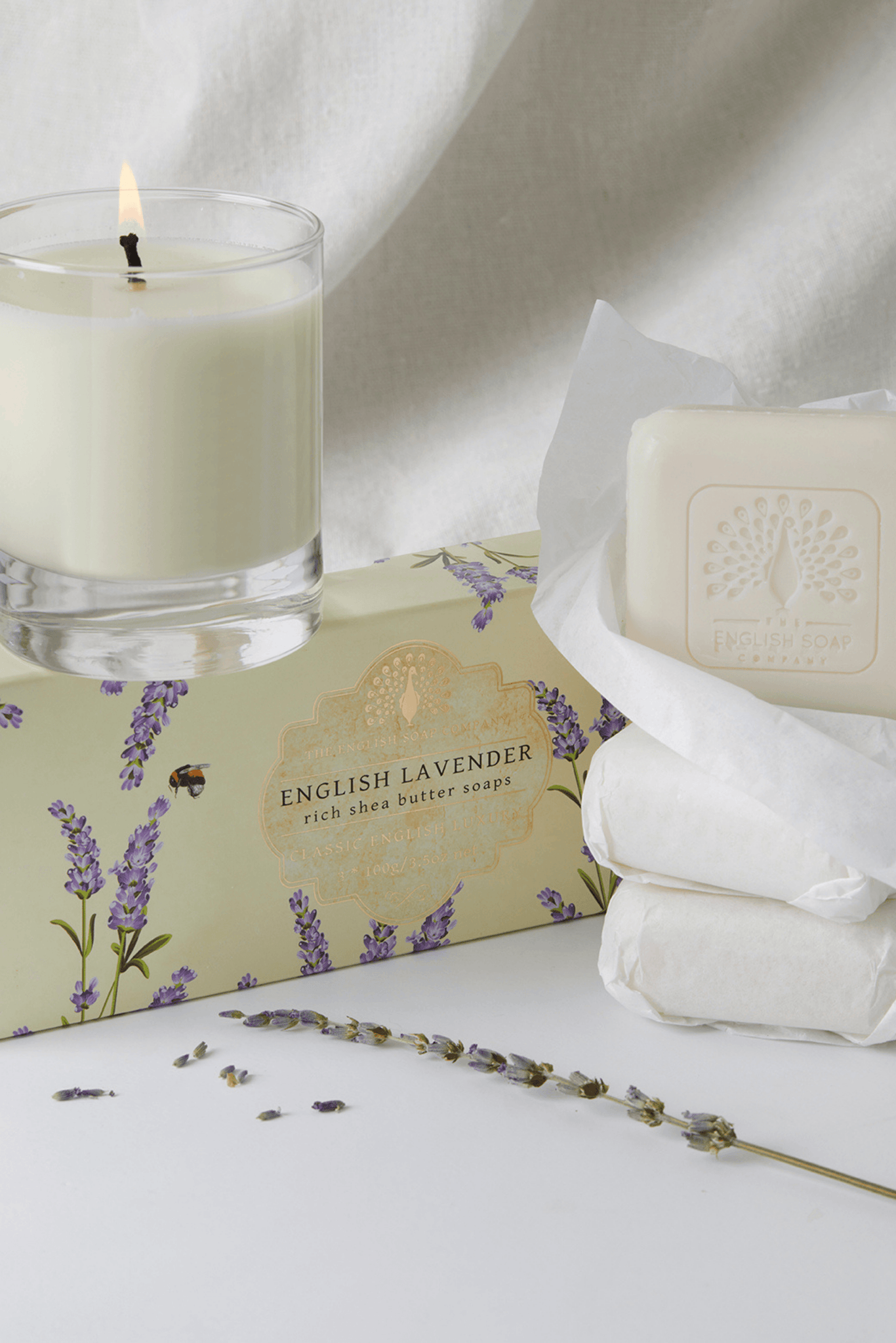 Lavender scented soap and candle Gift Set by Lavender Hill Clothing