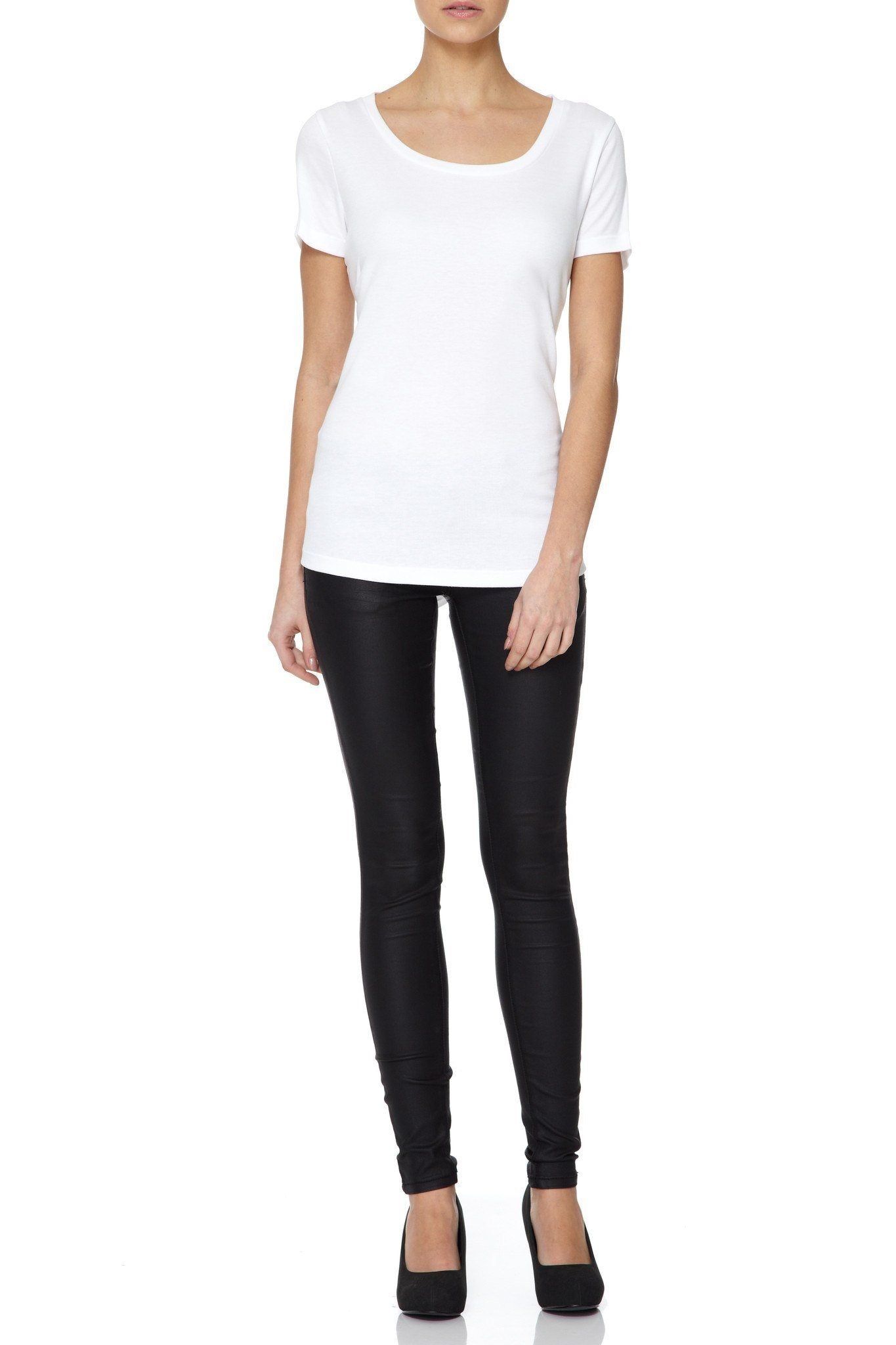 Scoop Neck Cotton Modal Blend T-shirt by Lavender Hill Clothing