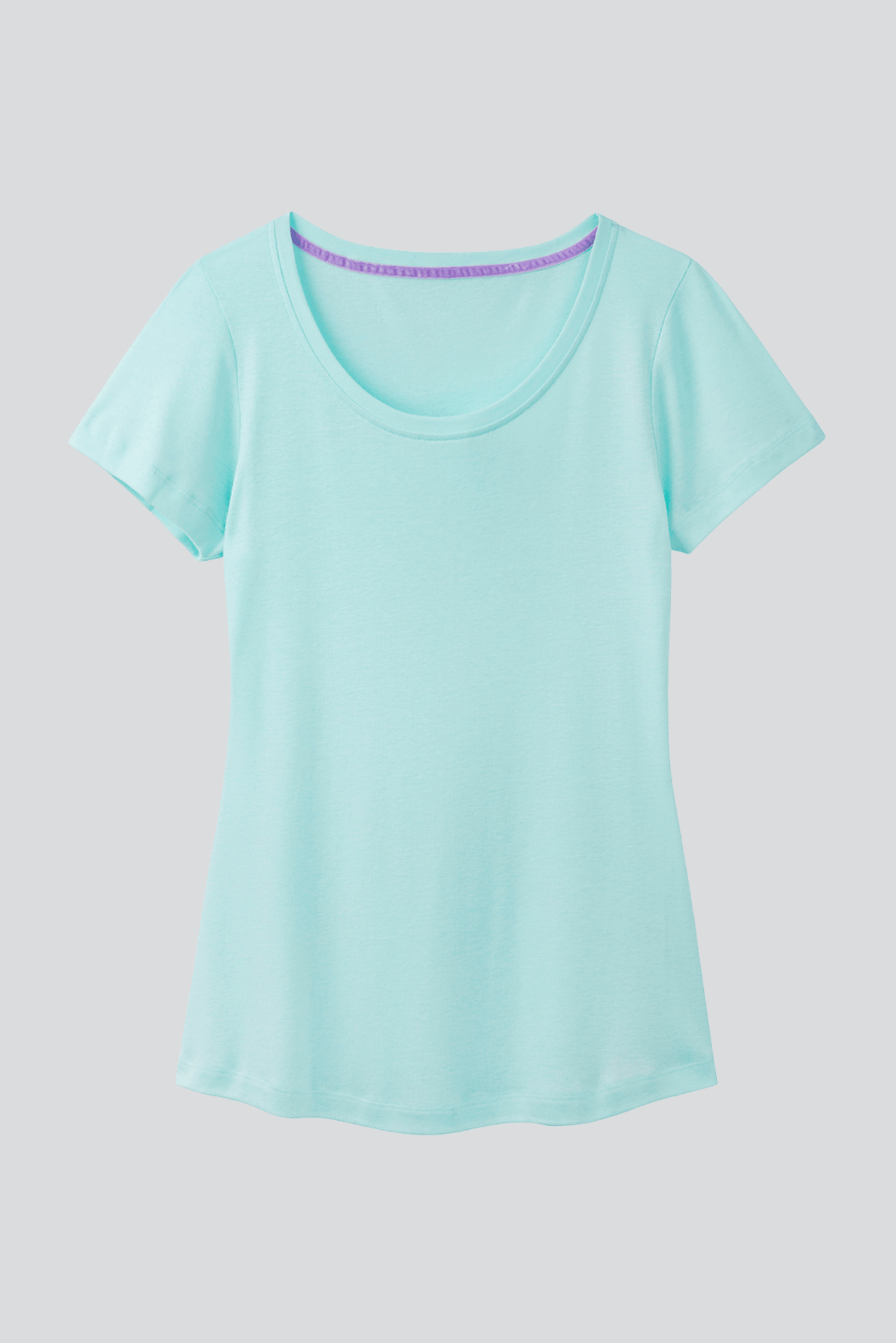 Women's High Quality Scoop Neck Cotton Modal Blend T-shirt in Light Green - Flattering Short Sleeve T-shirt by Lavender Hill Clothing