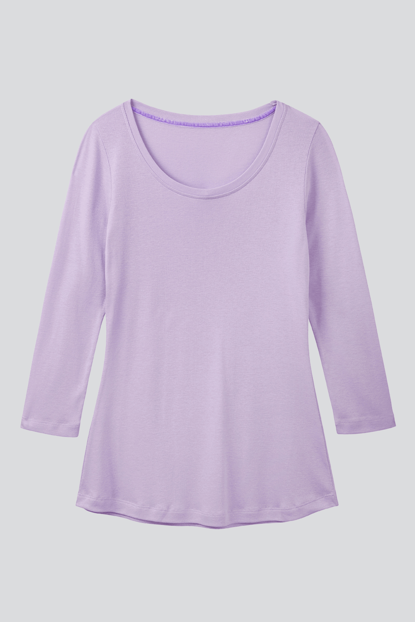 3/4 Sleeve Scoop Neck T-Shirt S Women's 3/4 Sleeve T-shirt Lavender Hill