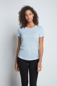 Womens quality Light Blue Linen T-shirt by Lavender Hill Clothing