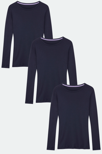 Women's Multi Pack T-shirt Bundle - Quality long Sleeve crew Neck Cotton Modal Blend T-shirt Bundle by Lavender Hill Clothing