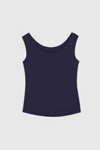 Women's Navy Sleeveless Micro Modal Vest - Quality Sleeveless Vest - Core Essentials Lavender Hill Clothing