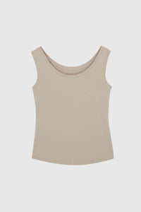 Women's Sleeveless Micro Modal Vest in Taupe - Quality Sleeveless Vest - Layering Basics Lavender Hill Clothing