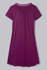 Women's Luxury Soft Micro Modal Magenta Night Dress by Lavender Hill Clothing