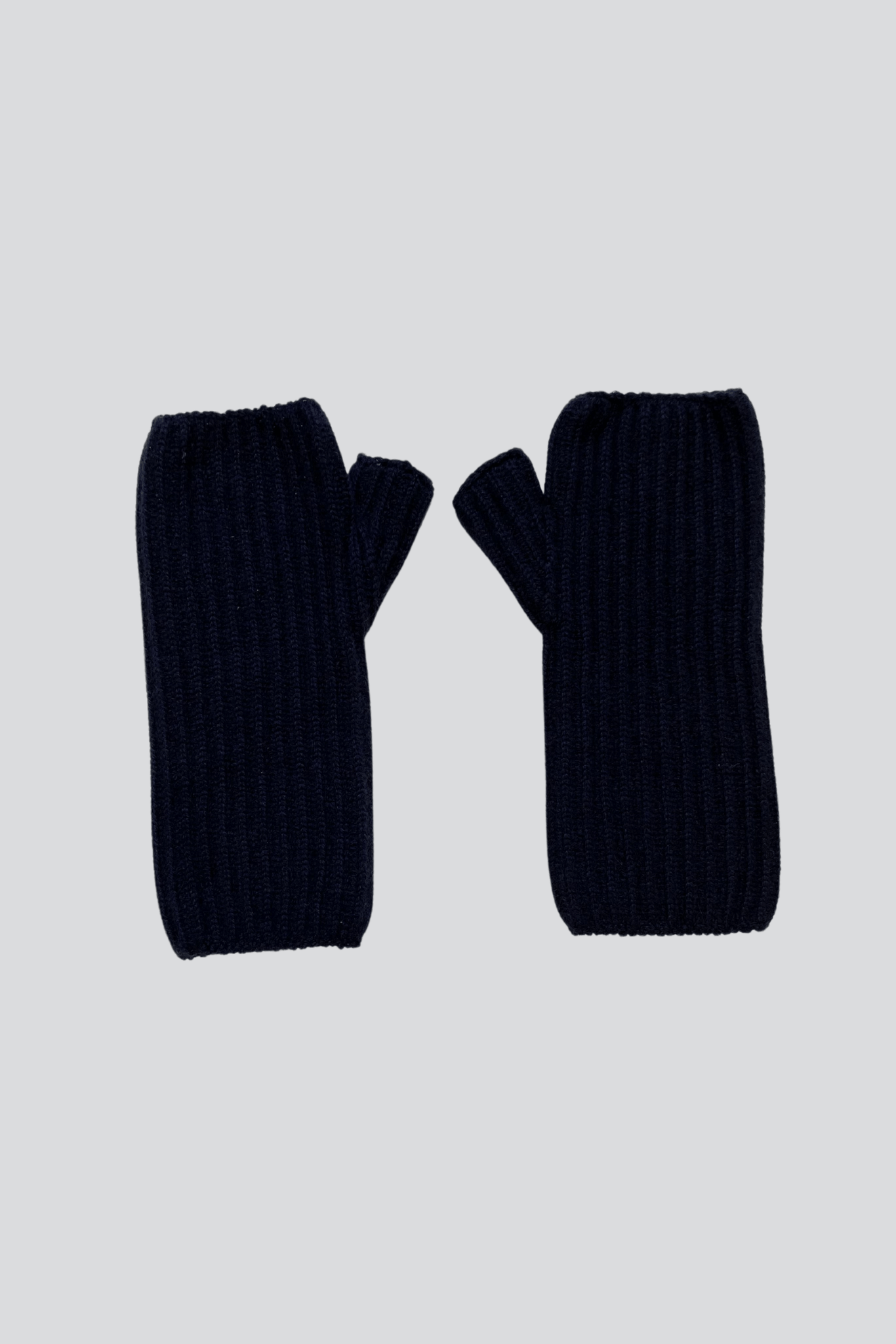 Luxury Ribbed Navy Cashmere Wristwarmers by Lavender Hill Clothing