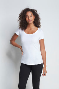 Scoop Neck Cotton Modal Blend T-shirt Short Sleeve T-shirt Lavender Hill Clothing